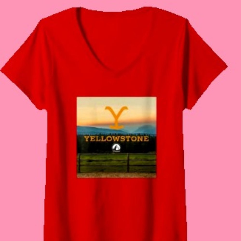 Womens Yellowstone Dutton Ranch Back Country V-Neck T-Shirt ***Hot selling***